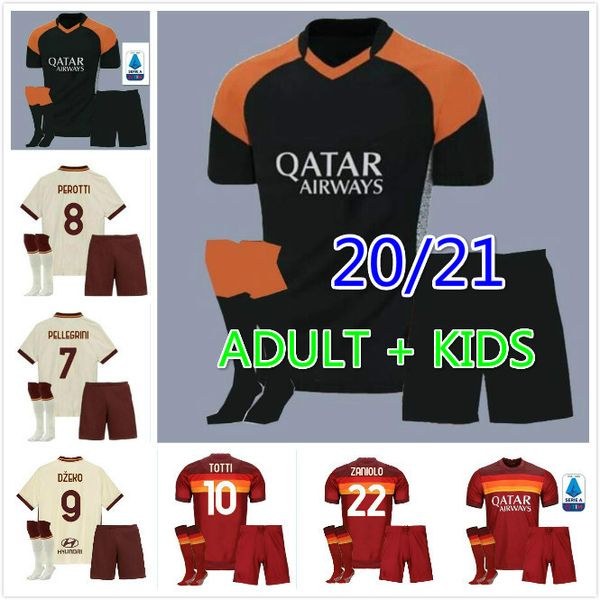 

and kids 20 21 as roma away home soccer jerseys 20 21 home rome dzeko fazio zaniolo pastore kolarov men and kids football shirts, Black