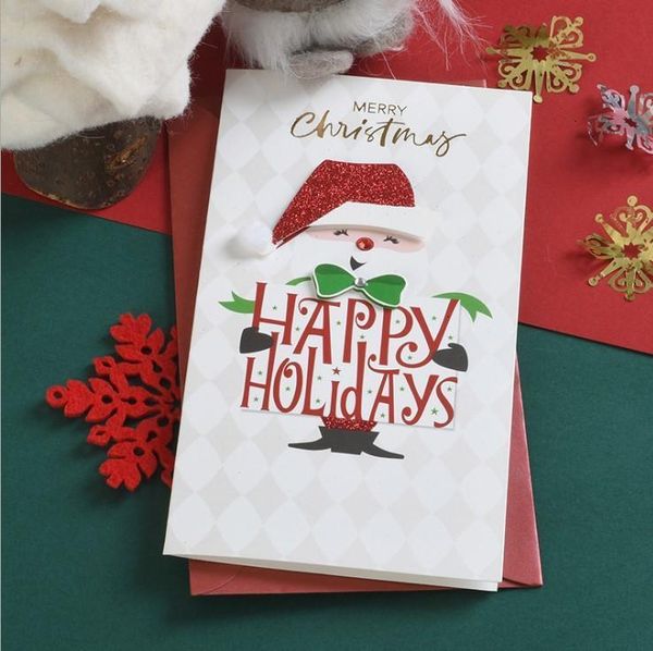 

claus tree cards greeting with envelope christmas santa gift new year supplycdtd