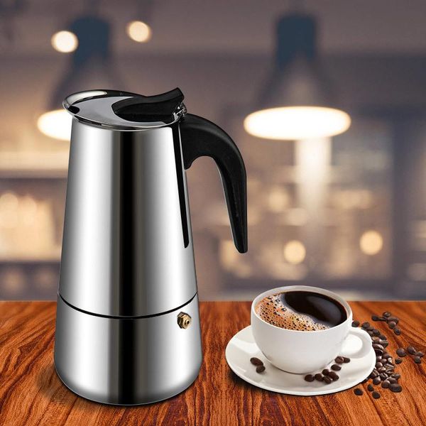 

stainless steel italian moka latte espresso portable coffee maker stovefilter coffee pots percolator
