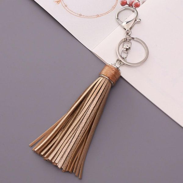 

casual leather tassels women keychain bag pendant alloy car key chain ring holder retro jewelry llavero gl5004 h qyllkb