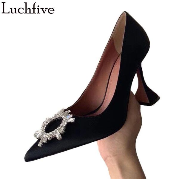 

crystal women pumps shoes high heels black shoes woman runaway spring pointy toe outwear fashion party