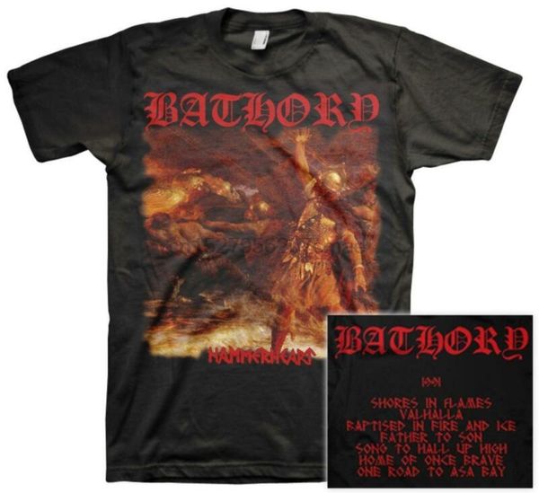 

bathory - hammerheart - men's black t-shirt two sided sizes small - xx large sport hooded sweatshirt hoodie