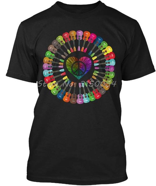 

ukulele peace avi fashionable summer casual hipster fractal pattern tees printed hip hop harajuku hooded sweatshirt hoodie men t shirt