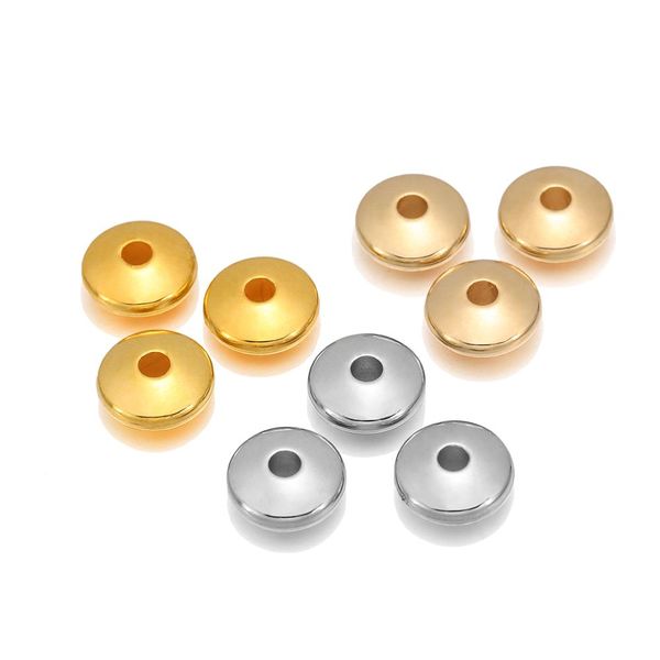 

100pcs lot gold rhodium flat round spacer ccb plastic bead spacer loose charm beads for diy jewelry making supplies accessories h wmtysx