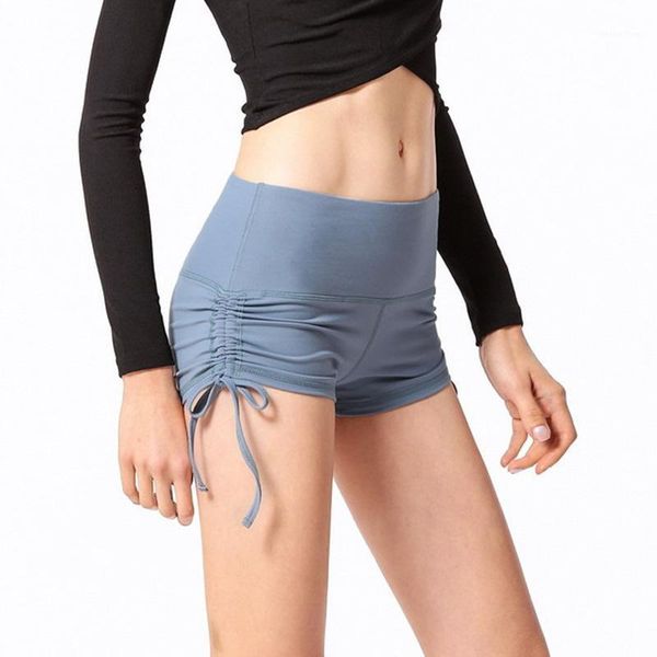 

yoga outfits drawstring sport shorts women outdoor female korean version 2sides lace wear fitness running solid color1, White;red
