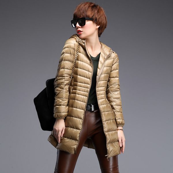 

2021 New Winter Ultra Light White Duck Skinny Jacket Down Female Warm Parkas Snow Outwear More Size 7xl VLQS, Black