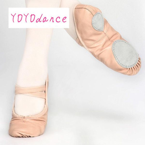 Pantofole da balletto professionali Pantofole da donna per bambina Scarpe da ballo con suola divisa intera in vera pelle