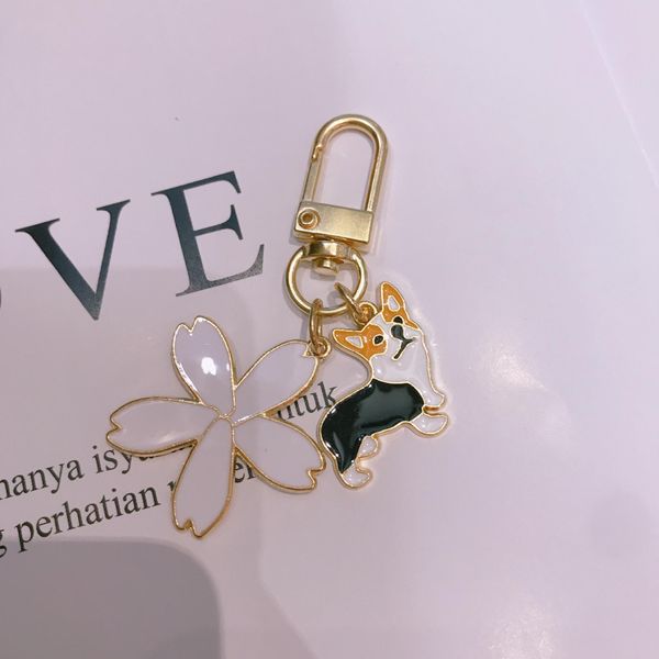 

cute flower корги аксессуар брелка charm аксессуары собак pet животные ювелирных изделия женщины сумка автомобиль подарок способ брелоки под