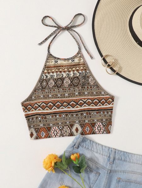 

geo print crop halter d1hr#, White