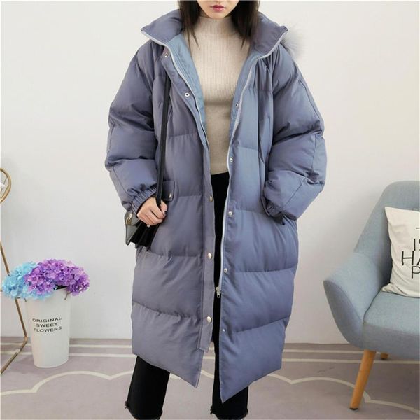 

women's down & parkas hooded winter women jacket loose fashion warm cotton coat female plus size long coats q2980, Black