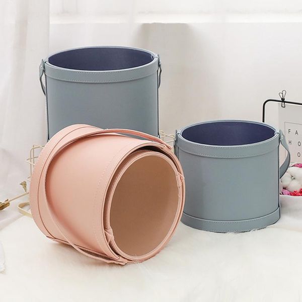 

round leather flowers gift packaging boxes wedding party home storage display decor box florist flower arrangement hat boxes