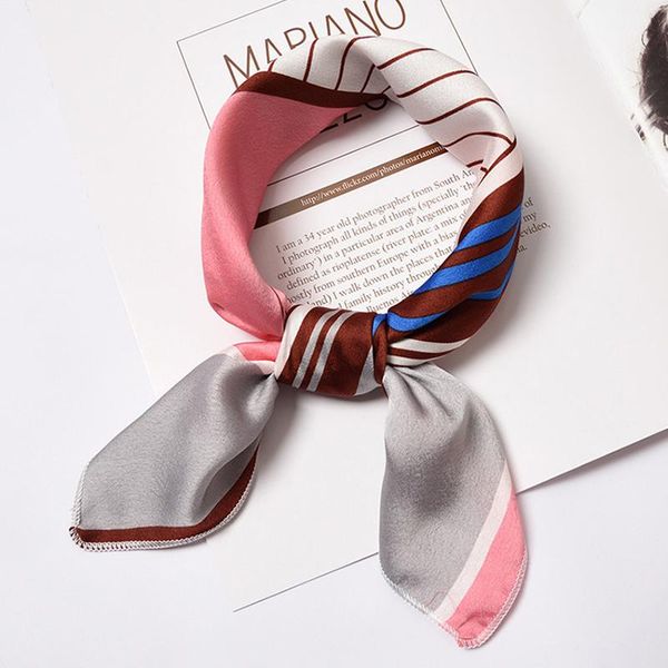 

scarves luxury square women silk scarf hijab little design print dot bandanas headband foulard femme neck wraps neckerchief sjaal, Blue;gray