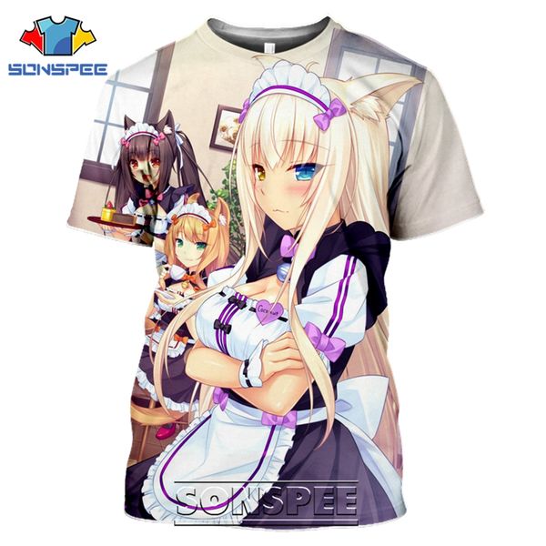 

nekopara anime girl ahegao 3d print shirts funny comics graphic men clothing