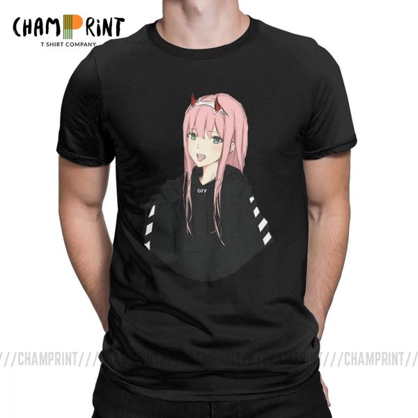 

off darling in the franxx zero two movie t shirt men t shirt short sleeve clothes plus size tees new arrival sport hooded sweatshirt hoodie