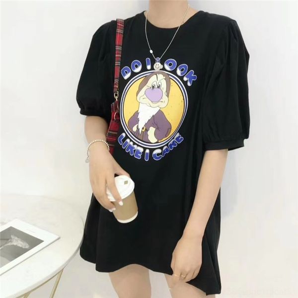 

7gaxv a5073 blue t-shirt blue tree dress dresssleeve tree dress versatile age reduction medium length short sleeve dressbubble skirt, White