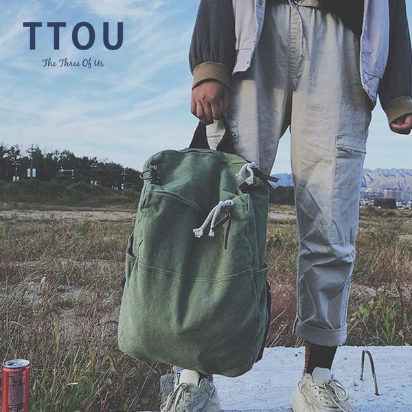

ttou solid color high capacity путешествие рюкзак для ноутбука canvas женщины рюкзак женского schoolbag для девочек mochila подростков mujer