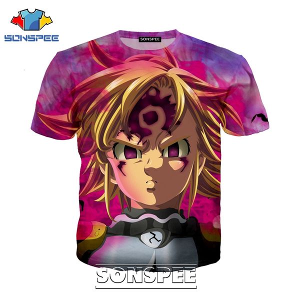

the seven deadly sins escanor 3d print shirts horror funny hentai men clothing