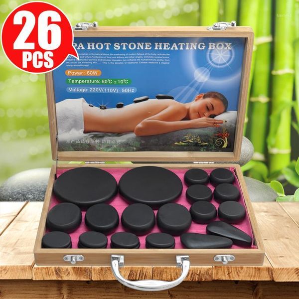 

electric massagers tontin stone massage set tool basalt stones 220v/110v bamboo heater box ce rohs round massager1