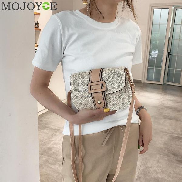 

girls small fashion flap shoulder messenger handbags women female summer beach straw woven crossbody saddle bags bolso mujer