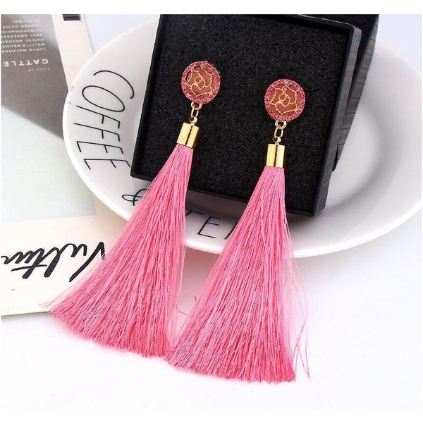 

crystal flower rose tassel earrings studs chandelier dangle gold earrings fashion jewelry for women will and wmtzfa hat7890, Silver