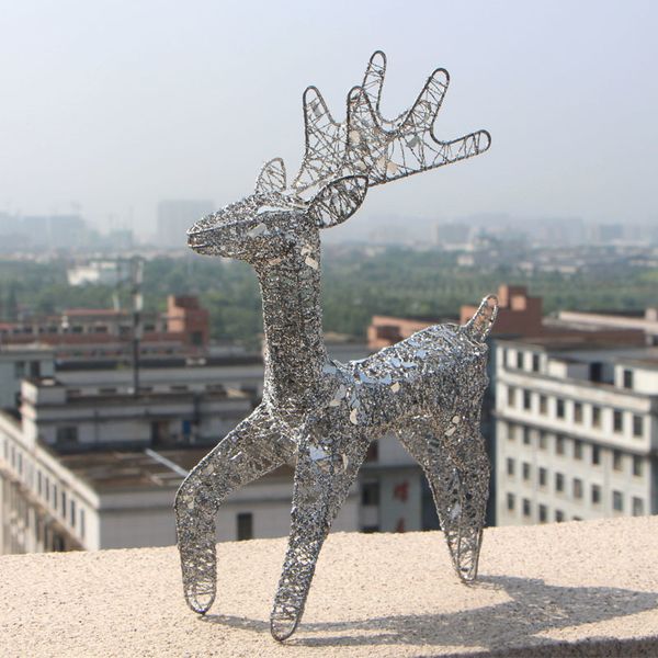 

christmas iron deer ornament sled cart elk reindeer mall decoration