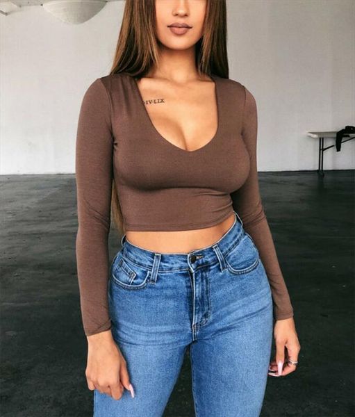 

2020 ladies womens shirt long sleeve round neck sports gym casual clothes warm winter autumn 6 colors optional latest shirts, White