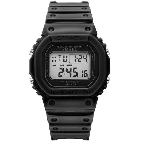 

wholesale new trend smael ditigal watch student couple watch waterproof fashion young black plastic sport watches 12 color a01b10, Slivery;brown