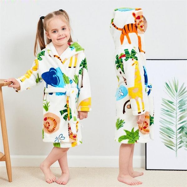 

23 designs girl boy flannel pajamas bathrobe for children soft children's bathrobe nightgown bath robe kids baby bathrobes 201225, Blue;red