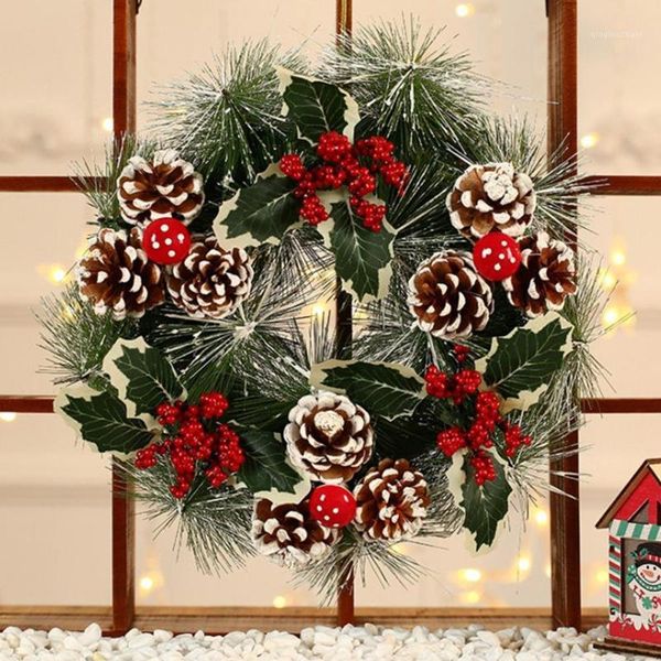 

hobbylane christmas garland simulate pine cones wreath door pendant for l mall decor exquisite carving1