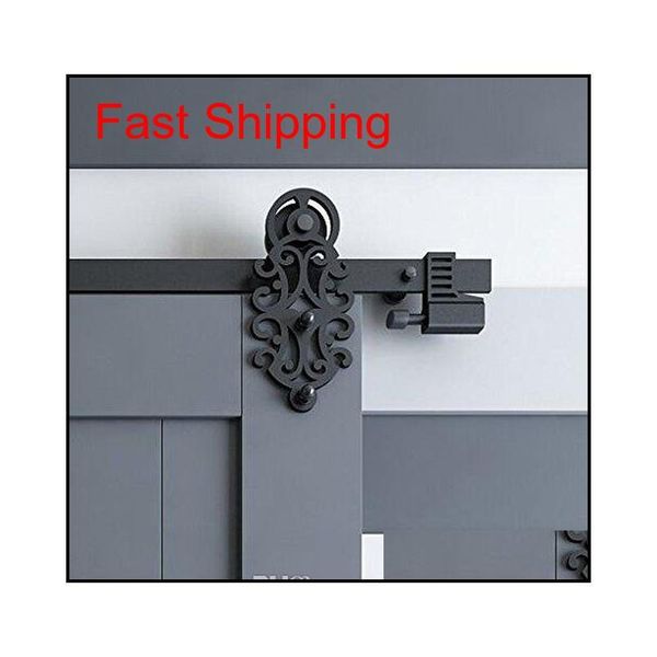 

kinmade mm-20q ornate cut black iron sliding barn door hardware ikfup