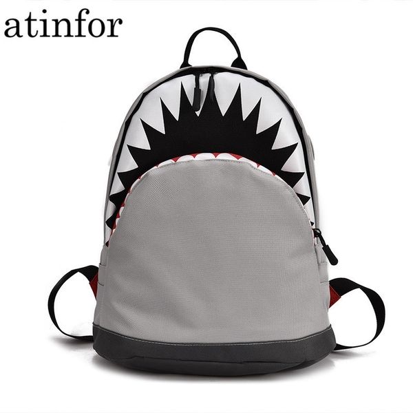 

atinfor small shark backpack 3d kid school bag kindergarten child canvas backpack by 2 size y200107