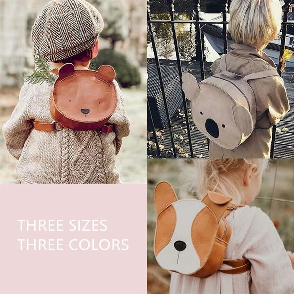 

real leather australia brand toddler boys girls animals school bag kids baby lovely hand made all accessories lj201216, Pink;yellow