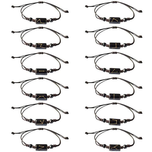 

charm bracelets 1pcs fashion bracelet bead 12 constellation adjustable casual lucky hand rope for gift, Golden;silver