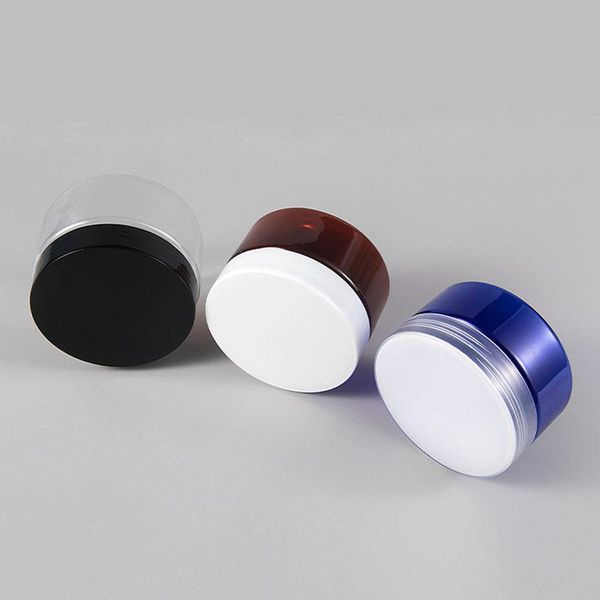 

storage bottles & jars 5pcs/pack 100g 150g empty plastic jar cream pot makeup cosmetic container amber/blue/clear box anti light