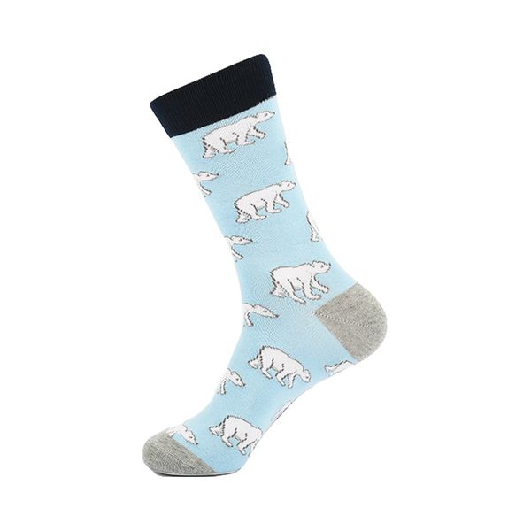VPM große Größe Baumwoll -Männer Socken lustige Tierhund Elefant Affe Faultier Bär Pinguin Knie High Long Cool Skate Sock für Männer E8