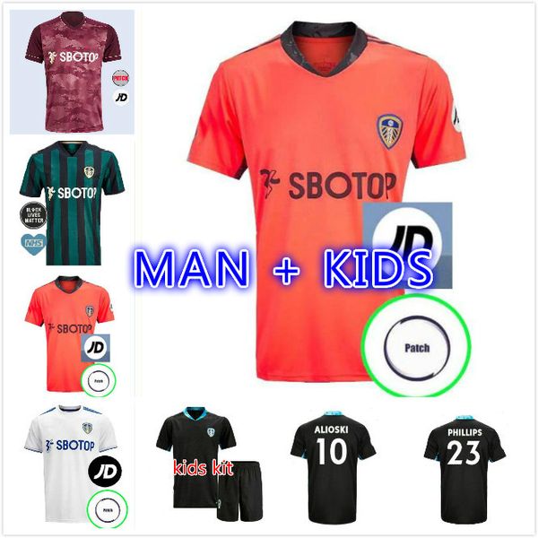 

20 21 united soccer jerseys 2020 2021 rodrigo koch costa alioski phillips bamford men kids training goalkeeper football shirt, Black;yellow