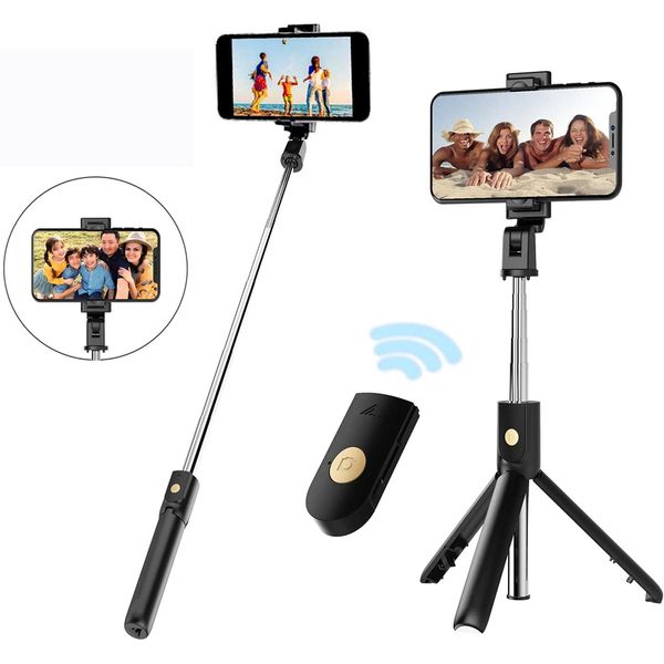 

new wireless bluetooth selfie stick foldable mini extendable tripod monopod with remote control for mobile phone