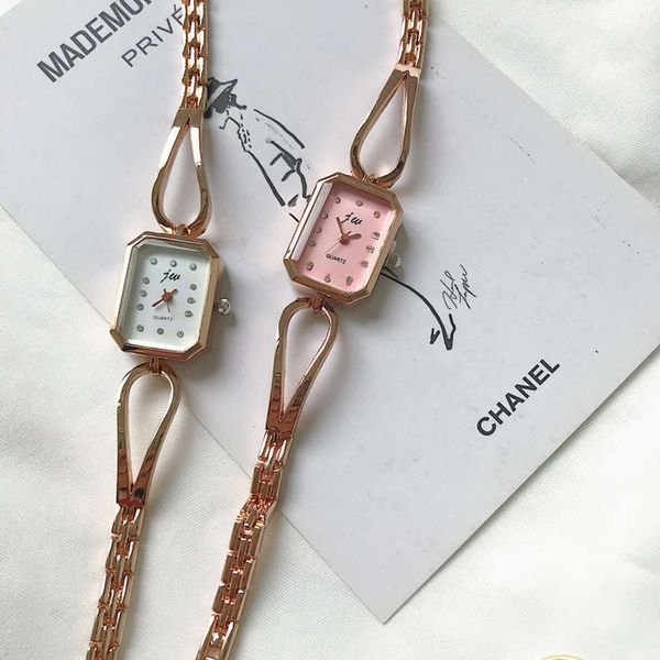 

luxury light women jewelry japanese fashion button square watch woman 2021, Slivery;brown