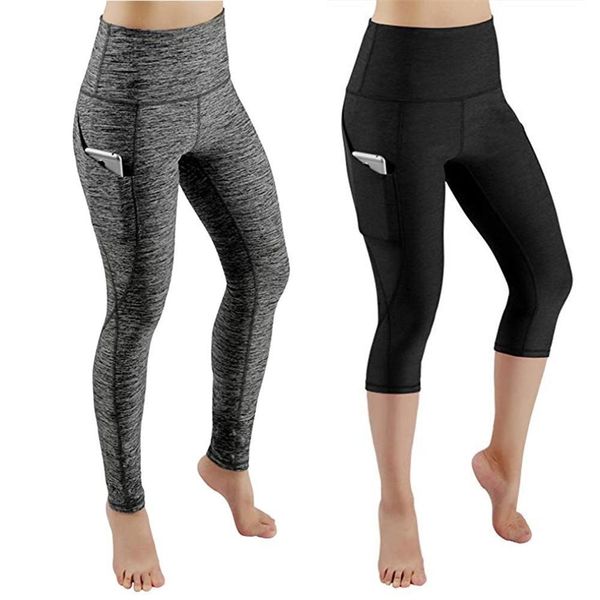 

jgs1996 yoga pants women workout out pocket leggings fitness sports gym running yoga elastic waist pants legging sport femme 201103, Black