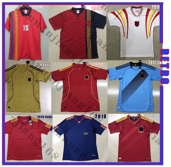 

retro soccer jerseys 94 96 02 12 vintage classic a.iniesta torres raul jerseys xavi david villa vintage classic old football shirt, Black;yellow