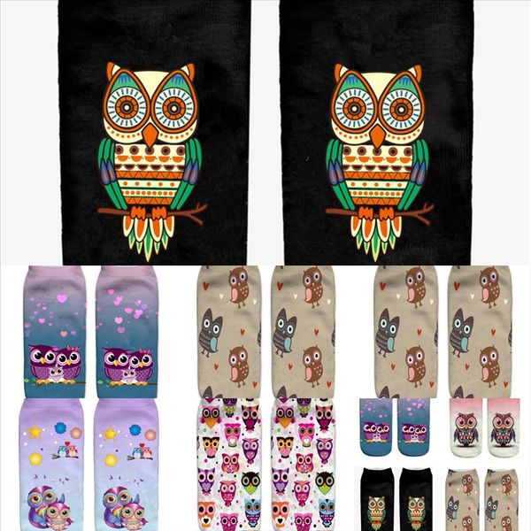 

w22sz colorful fashion happy musical quality sock animal print socks combed delicious jacquard owl with high christmas cotton socks socks, Black