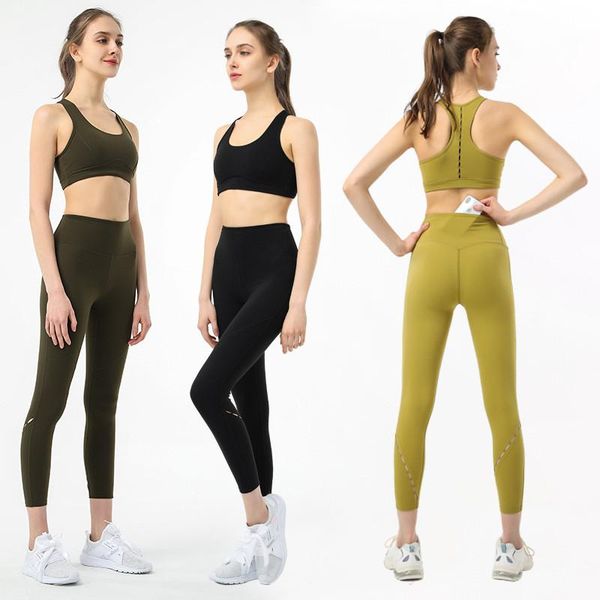 

gym set yoga suits workout clothes for women sports wear athletic elasticity tight high waist pants vest+leggings 2pcs outfits, White;red