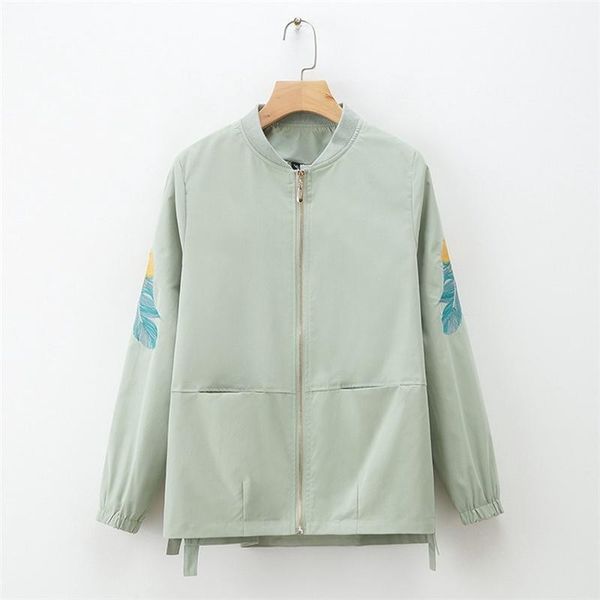 

plus size 2xl-5xl women's autumn winter new jackets casual embroidery vintage coats, Black;brown