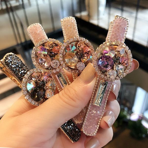 

rhinestone hair clips crystal hair barrettes jewelry trendy bling hairpins headwear fashion hairs accessories for women girls kimter-k186fa