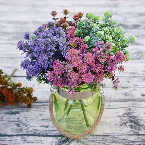 

decorative flowers & wreaths diy succulent plants artificial fall leaves flores suculentas artificiais wedding decoration plant fake wreath1