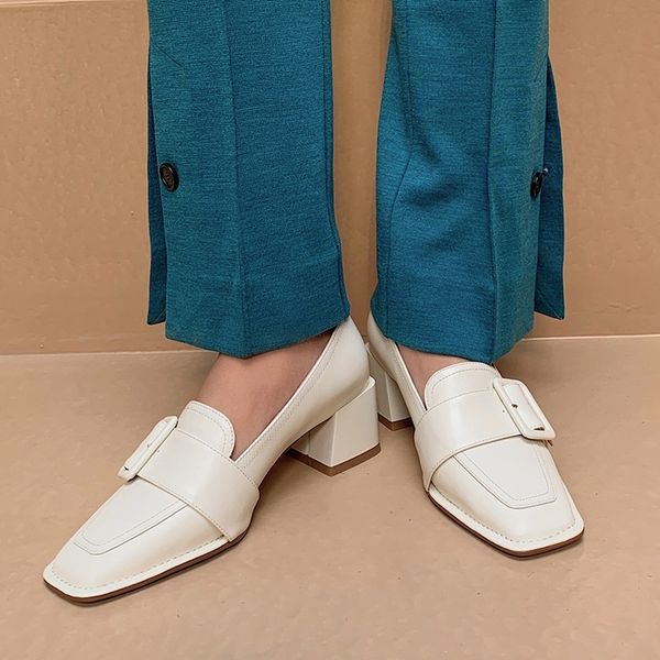 

2021 female new genuine leather fashion spring fall jumps white apricot party ladies 7d1b, Black
