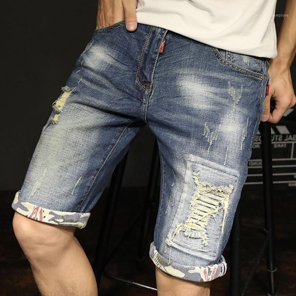 

denim jeans retro blue stretch short plus size jeans shorts men plus size short