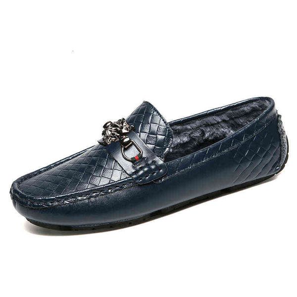 

fashion casual doudou shoes men's daily plush trend in autumn and winter youth soft leather lazy, Black