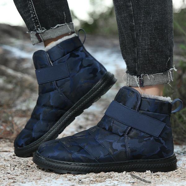 

fashion men boots plush warm snow boots male shoes winter comfort men shoes 2020 winter footwear, Black
