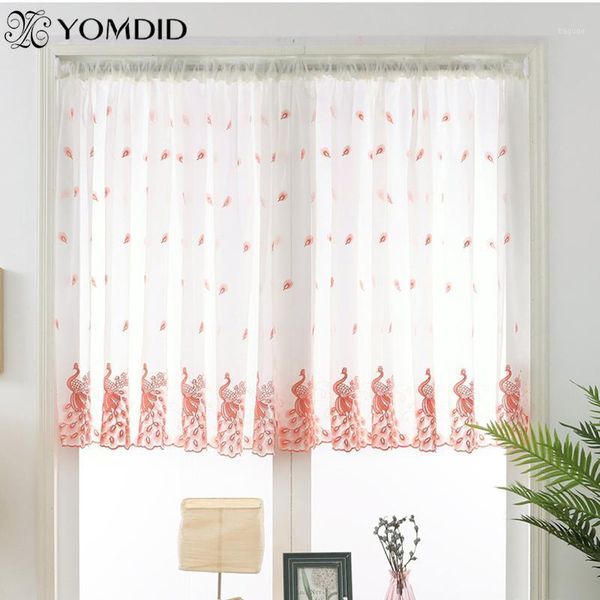 

modern sheer tulle curtains for living room bedroom kitchen voile sheer curtains for window peacock pattern embroidery tulle1